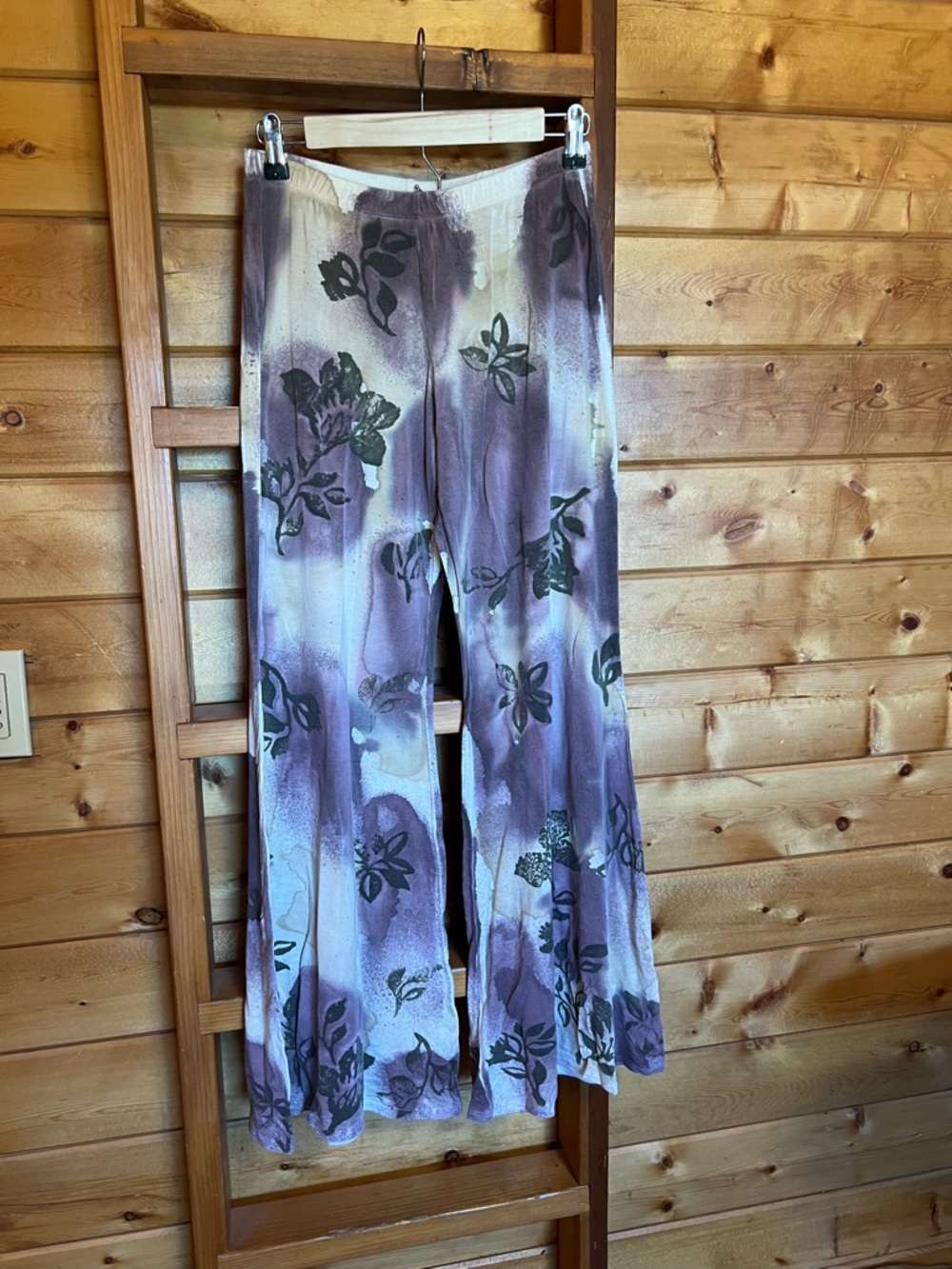 T Party Fashion Purple and Cream Floral Wide Leg Pants